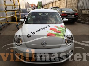 Оклейка Volkswagen Beetle для Аксель-сити вид спереди